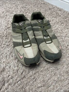 Nike Olive Green and Pink Sneakers